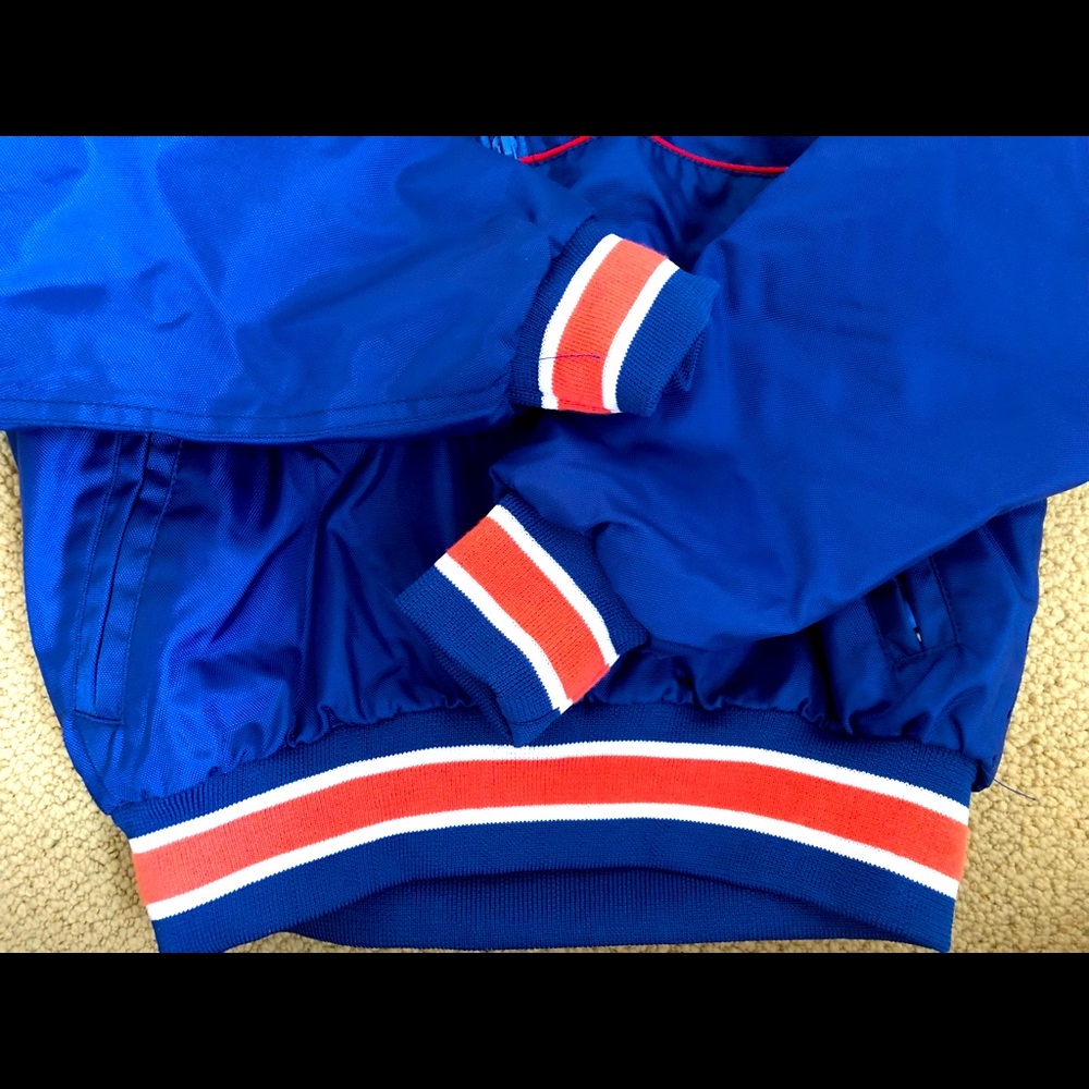 Retro Looking Unisex Kids “Calgary Little League” Blue Bomber Jacket Size S - Picture 4 of 5